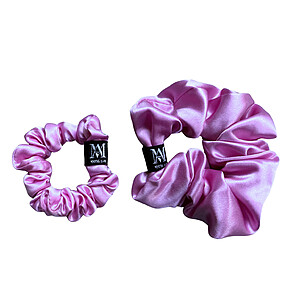 Elastic de păr din mătase naturală MATASIA, culoare Pink, mărimea M/L – scrunchie delicat pentru coafuri feminine și protecția părului