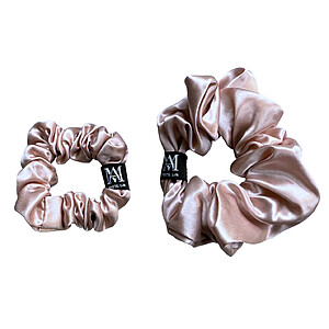 Elastic de păr din mătase naturală MATASIA, nuanță Rose Gold, mărimea M/L – accesoriu premium pentru păr fin și lucios.
